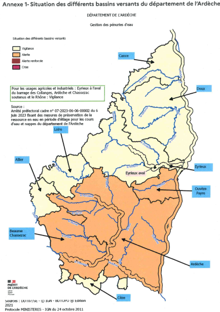 ALerte sècheresse carte